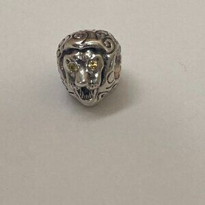 Pandora Sterling Silver Lion Head Bead Charm Retired